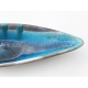 Patera mini łódeczka 30cm glęboki turkus ciemny szary ceramika artystyczna