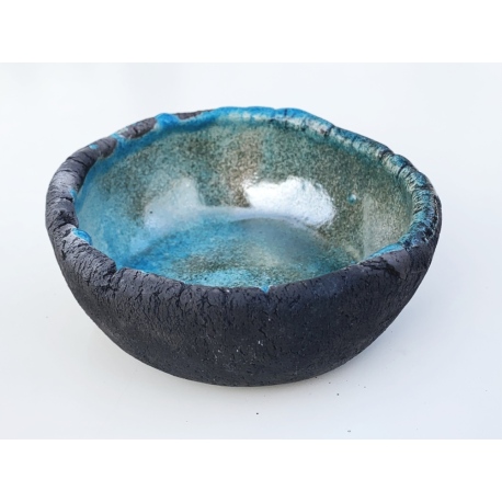 Miseczka ozdobna turkus raku 11cm ceramika artystyczna