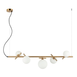 Reverso lampa wisząca złota z kloszami szklanymi 102cm