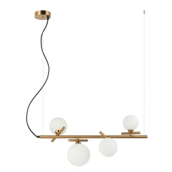 Reverso lampa wisząca złota z kloszami szklanymi 70cm