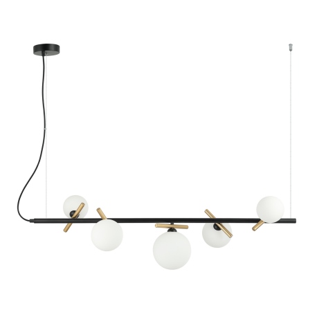 Reverso lampa wisząca czarna złota ze szklanymi kulami 102cm Italux
