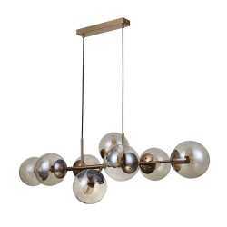 Molite lampa wisząca szklane kule podłużna 103cm Mosiądz miodowy