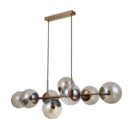 Molite lampa wisząca szklane kule podłużna 103cm Mosiądz miodowy Italux