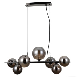 Canello lampa wisząca szklane kule podłużna 70cm Czarny chrom