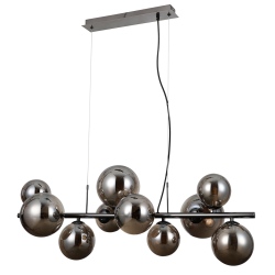 Canello lampa wisząca szklane kule podłużna 86cm Czarny chrom