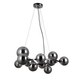 Canello lampa wisząca szklane kule na kole 70cm Czarny chrom