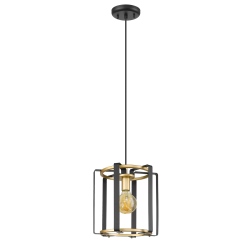 Primero lampa wisząca geometryczna Złoty, czarny mat
