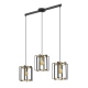 Primero lampa wisząca geometryczna potrójna na listwie 96cm Złoty czarny mat Italux