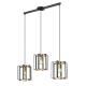 Primero lampa wisząca geometryczna potrójna na listwie 96cm Złoty czarny mat Italux