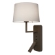 Side by Side Grande USB kinkiet do czytania brązowy IP20 Astro Lighting