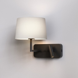 Side by Side Grande USB kinkiet do czytania matowy czarny IP20