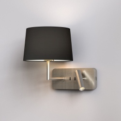 Side by Side Grande USB kinkiet do czytania matowy nikiel IP20