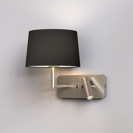 Side by Side Grande USB kinkiet do czytania matowy nikiel IP20 Astro Lighting
